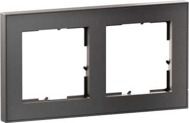 SEANO+ 2-fach Rahmen mit Echtmaterialoberfläche Farbausführung Dark Steel 