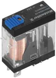 Miniatur-Industrierelais 24 V DC LED grün Freilaufdiode 1 Wechsler mit Prüftaste 