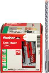 SDS-plus Hammerbohrer Force-X  L=160/100 Ø 12 mm mit DUOPOWER Dübel 12x60 