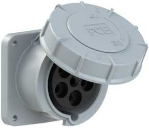 CEE-Anbausteckdose gerade (100x100) 63A 5p 1h IP67 POWER TWIST 