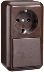 Universal-Schalter/Steckdose 10/16A CON Steckklemme braun 