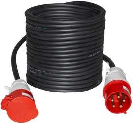 CEE Verlängerung 10m Gummischlauchleitung 5x4 schwarz CEE Stecker Kupplung 32A 