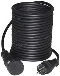 Schuko Verlängerung 10m Gummischlauchleitung 3x1,5 sw Schuko Stecker u. Kupplung 