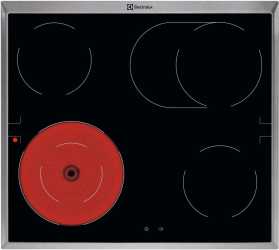 Herdgebundenes Kochfeld Strahlenbeheizt 60 cm Edelstahlrahmen 