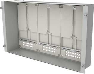 ProfiSNAP Zählerwanne bestückt mit 3 Zählerplatten für MSW H x B = 400 x 800 mm 