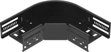 Bogen 90° für Kabelrinne horizontal 60x100 Stahl PES135 - Polyester tiefschwarz 