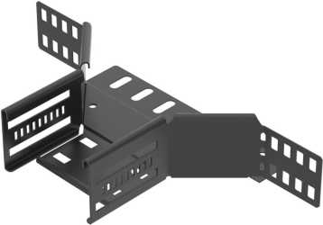 Anbau-Abzweigstück für Kabelrinne 60x100 Stahl PES135 - Polyester tiefschwarz 