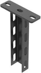 Hängestiel mit angeschweißter Kopfplatte 50x30x200 Stahl PES135 tiefschwarz 