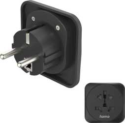 Reiseadapter Typ E und F 3-polig universal Welt nach Europa Schwarz 