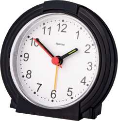 Wecker Classic ohne Ticken Schwarz/Weiß 