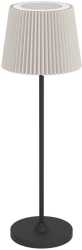 LEONERO Tischleuchte LED CCT H 370 Touch schwarz/Leinen 
