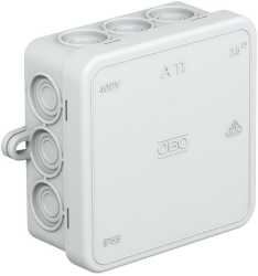 Kabelabzweigkasten ohne Klemmleiste 85x85x40 PE lichtgrau RAL 7035 