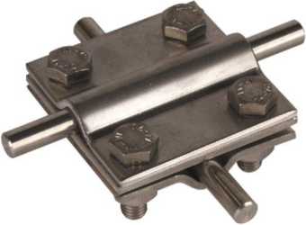 Kreuzstück NIRO V4A Rd./Rd. 8-10/8-10 mm Rd./Fl. 8-10/30 mm 