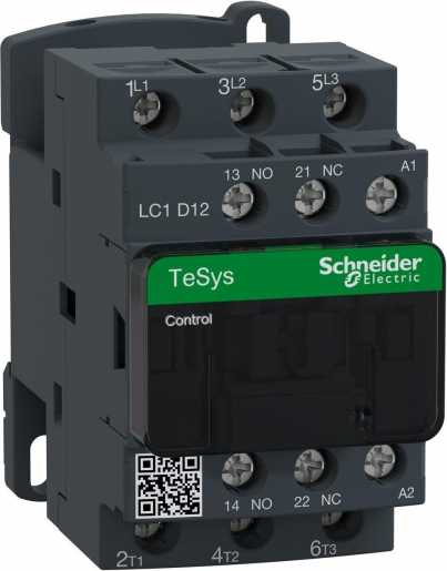 Leistungsschütz AC-schaltend 3P 5 5KW 1S+1Ö 24VAC LC1D12B7 