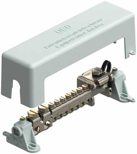 Potentialausgleichsschiene 217mm CuZn grau 