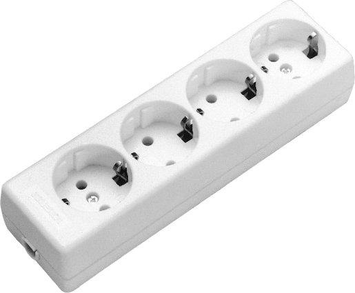 Tischverteiler ohne Kabel 4-fach reinweiß 