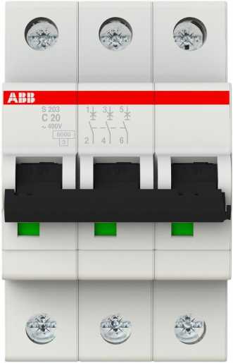 S203-C20 Sicherungsautomat C-Char. 6 kA 20 A 3P 