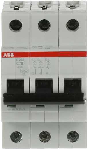S203-C10 Sicherungsautomat C-Char.,6kA,10A,3P 