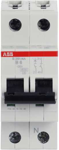 S201-B6NA Sicherungsautomat B-Char. 6 kA 6 A 1P+NA 