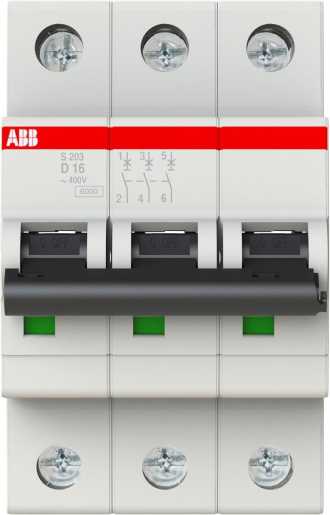 S203-D16 Sicherungsautomat D-Char. 6 kA 16 A 3P 