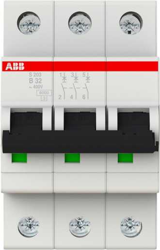 S203-B32 Sicherungsautomat B-Char. 6 kA 32 A 3P 