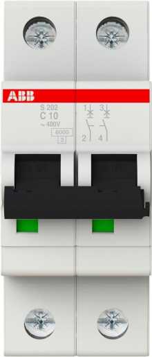 S202-C10 Sicherungsautomat C-Char.,6kA,10A,2P 