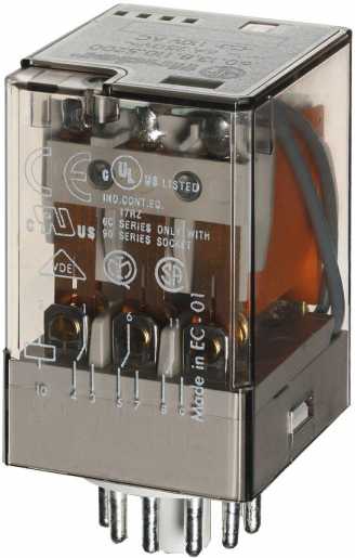 Industrierelais steckbar 3W 10A 24VAC Prüftaste und Anzeige Serie 60 