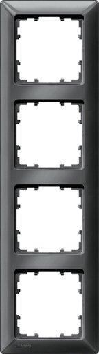 4-fach Rahmen DELTA line carbon-metallic 293x80mm 