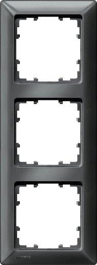 3-fach Rahmen DELTA line carbon-metallic 222x80mm 