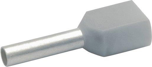 Aderendhülse für 2 Leitungen isoliert 2x0,75 mm² 8 mm lang Cu 