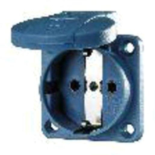 Schuko-Anbausteckdose blau 16A 2p+E 230V IP54 Schraubklemme 