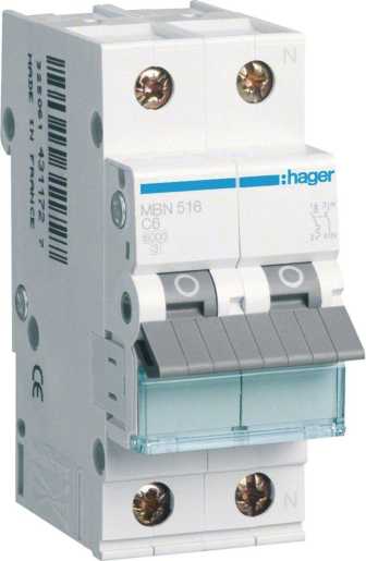 LS-Schutzschalter 2-polig 6kA B-Char 16A 2TE 