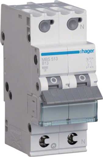 LS-Schutzschalter 2-polig 6kA B-Char 13A 2TE QuickConnect 