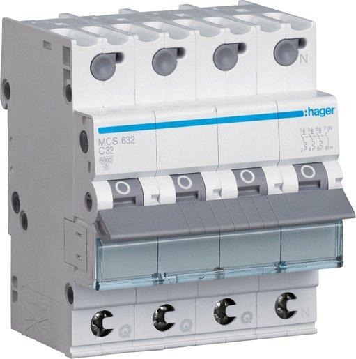 Leitungsschutzschalter 3P+N 6kA C-32A Quick Connect 4 Module 