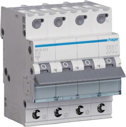 LS-Schutzschalter 4-polig C-Char 13A 4TE QuickConnect 