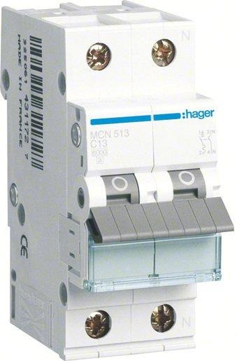 Leitungsschutzschalter 1P+N 6kA C-Charakteristik 13A 2 Module 