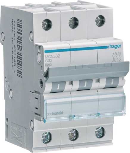 LS-Schutzschalter 3-polig 6kA C-Char 32A 3TE 