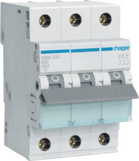 LS-Schutzschalter 3-polig 6kA /6kA B-Char 32A 3TE 