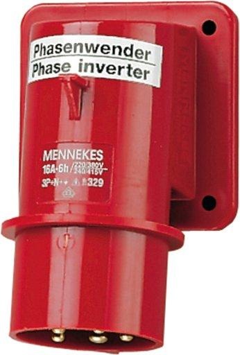 CEE-Aufbaugerätestecker 16A 5p 400V 6h IP44 mit Phasenwender 