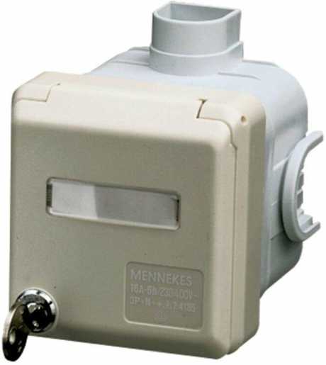 UP CEE-Wandsteckdose Cepex 16A 5p 400V 6h IP44 perlweiß+Schloss+Bes 