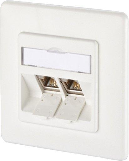 Kommunikationsanschlussdose E-DAT modul 2 Port UP Kat.6A reinweiß 