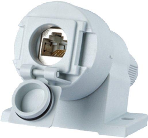 Anschlusseinheit E-DAT Industry modul in Flanschgehäuse IP67 V6 AP 1 Port Kat.6A 