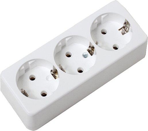 AP Schuko Steckdose 3-fach weiß 