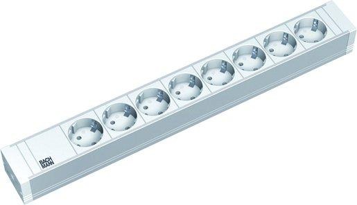 Steckdosenleiste 8 fach lichtgrau 2 m Zuleitung 