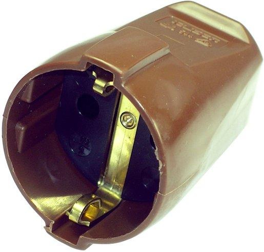 Kupplung mit Schutzkontakt braun 