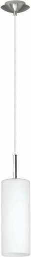 Hängeleuchte E27 1x60W nickel-matt/weiß TROY 3 