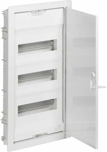 Unterputz-Verteiler Ekinoxe Metalltür Signalweiß IP30 36+6 Module 3-reihig 