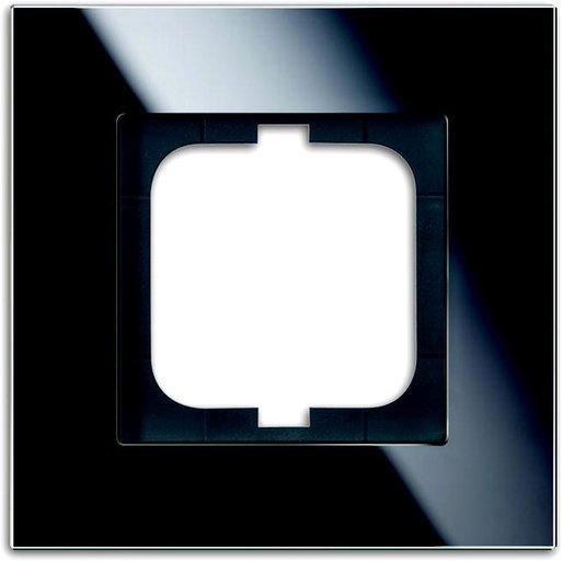Abdeckrahmen carat 1-fach Glas schwarz 