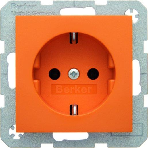 SCHUKO-Steckdose S.1/B.3/B.7 - orange/ glänzend 