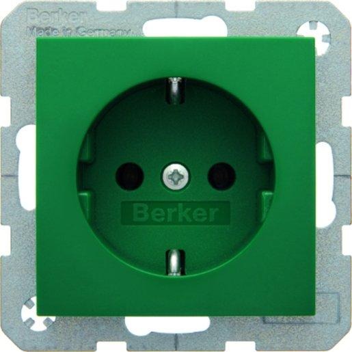 SCHUKO-Steckdose S.1/B.3/B.7 - grün/ glänzend 